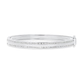 1.67ct 14k White Gold Diamond Baguette Bangle